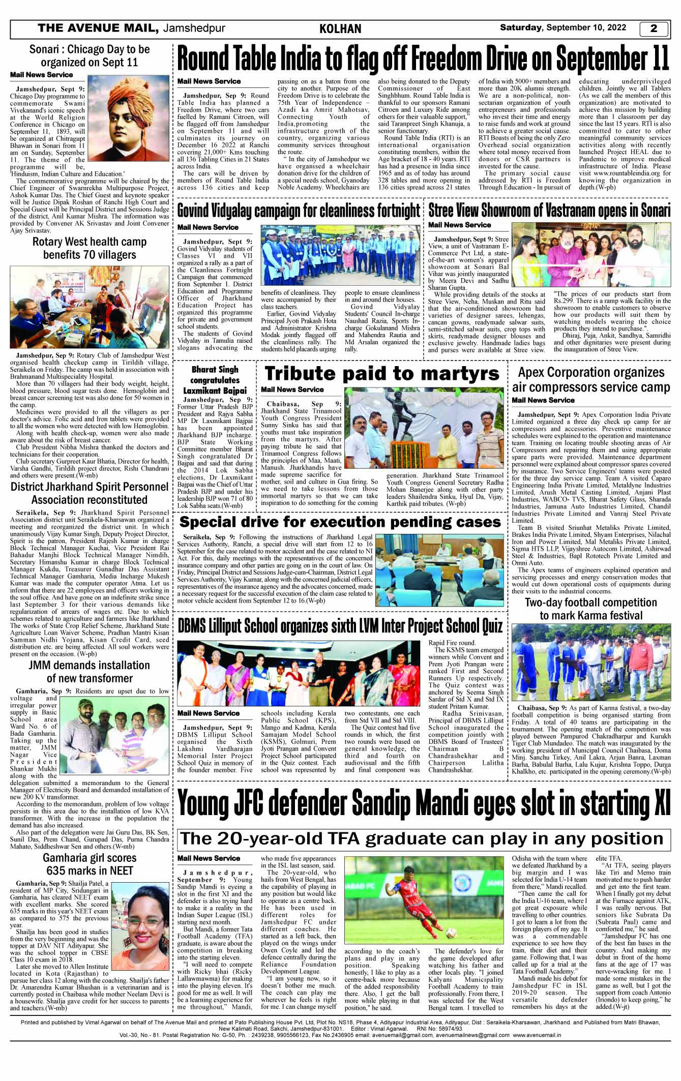 Page 2 SEPTEMBER 10