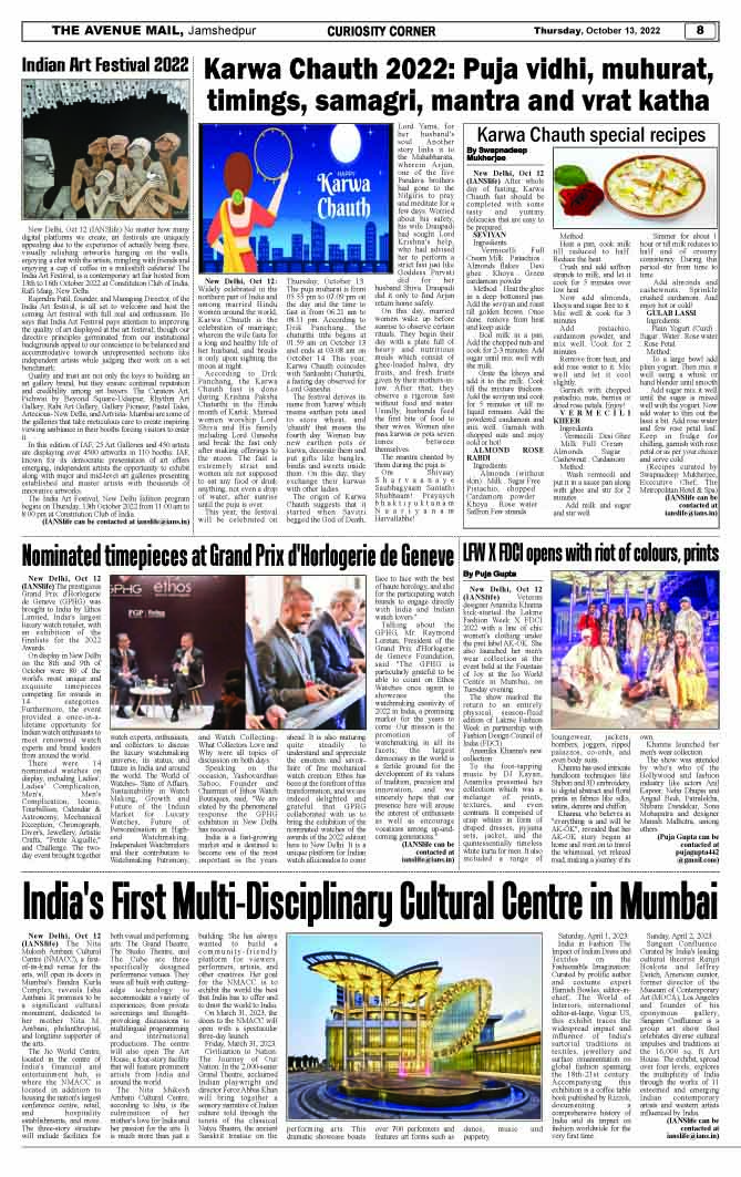 Page 8 OCTOBER 13