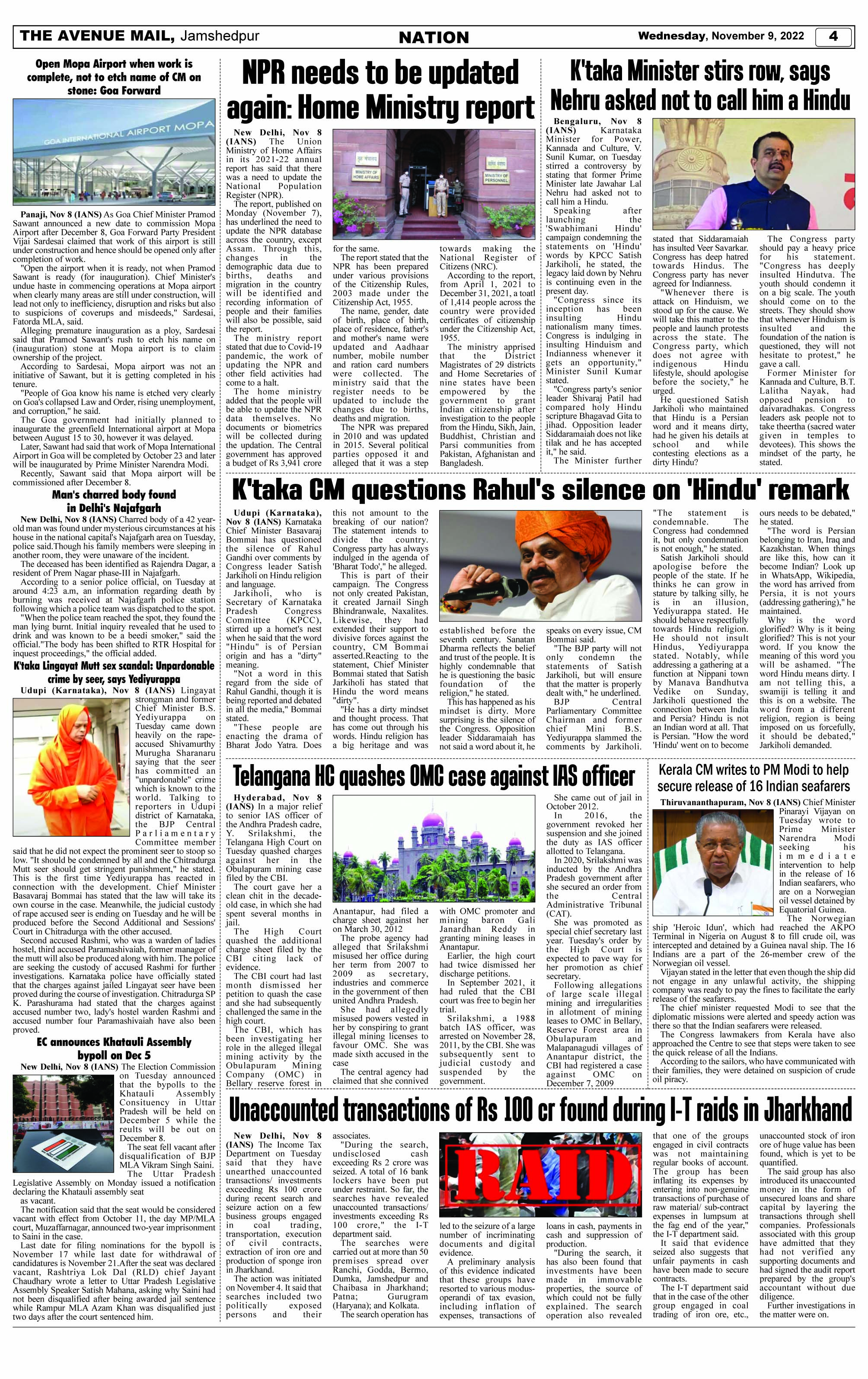 Page 4 NOVEMBER 09