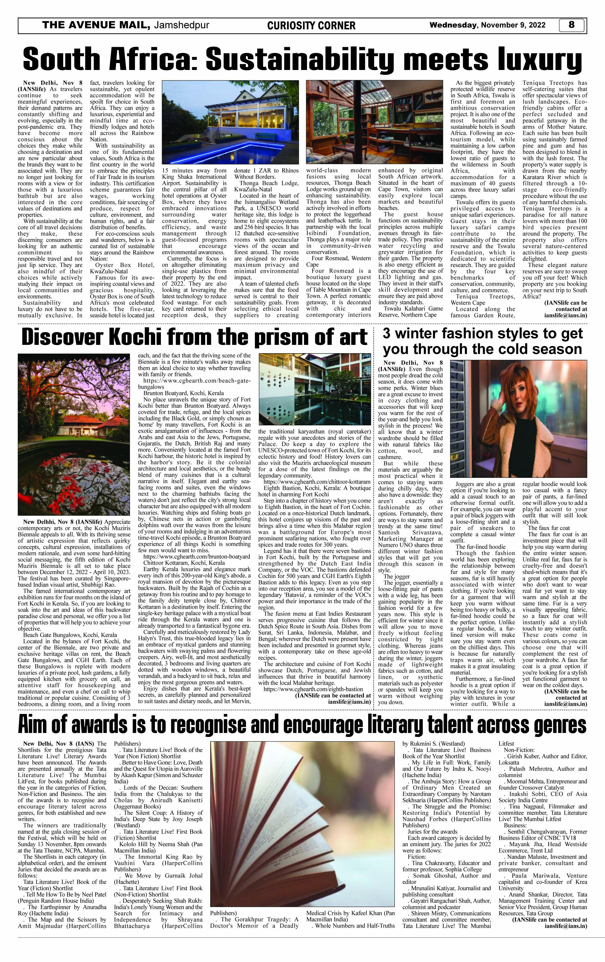 Page 8 NOVEMBER 09